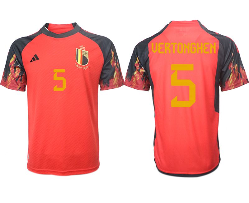 Men 2022 World Cup National Team Belgium home aaa version red #5 Soccer Jerseys->->Soccer Country Jersey